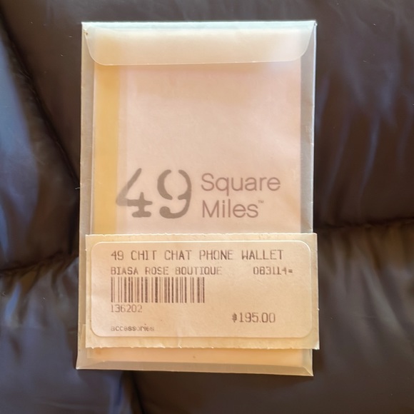 49 Square Miles Black Suede Chit Chat Phone Wallet Wristlet Zip Around - Picture 11 of 15